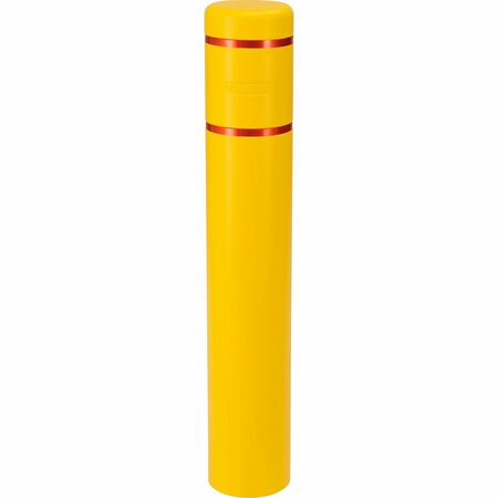 GLOBAL INDUSTRIAL Reflective Bollard Sleeve, 8in Dia. x 52inH, Yellow With Red Tape 670525YR